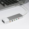 thumbnail image 3 of Adaptador Tarjeta externa Convertidor audio externo Aleación aluminio AC-3 DTS 7.1 5.1 SPDIF para computadora portátil Desktop, 3 of 7