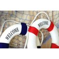 thumbnail image 4 of Lifebuoy Wall Hanging Decor - Welcome Aboard Mediterranean Style Home Decoration (navy, 18"), 4 of 5