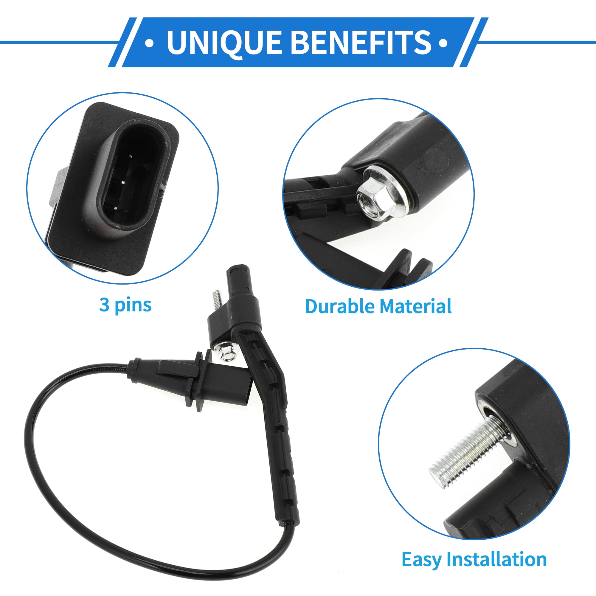 Unique Bargains 1 Pc Crankshaft Position Sensor for Chevy Colorado 2.8 Diesel 16-22 Sturdy Metal Plastic Black Engine Crank CKP Sensor