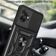 thumbnail image 3 of For Motorola Moto G55 5G Case with Slide Camera Lid PC+TPU Kickstand Phone Cover - Green, 3 of 5