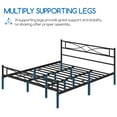 thumbnail image 2 of Topeakmart Minimalist Metal Bed Frame with Headboard and Storage, King, Black, 2 of 6