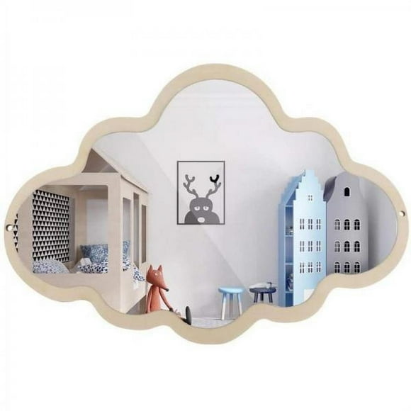 2X Wooden Wall Hanging Mirror Decor 's Room Nursery Ornament #2
