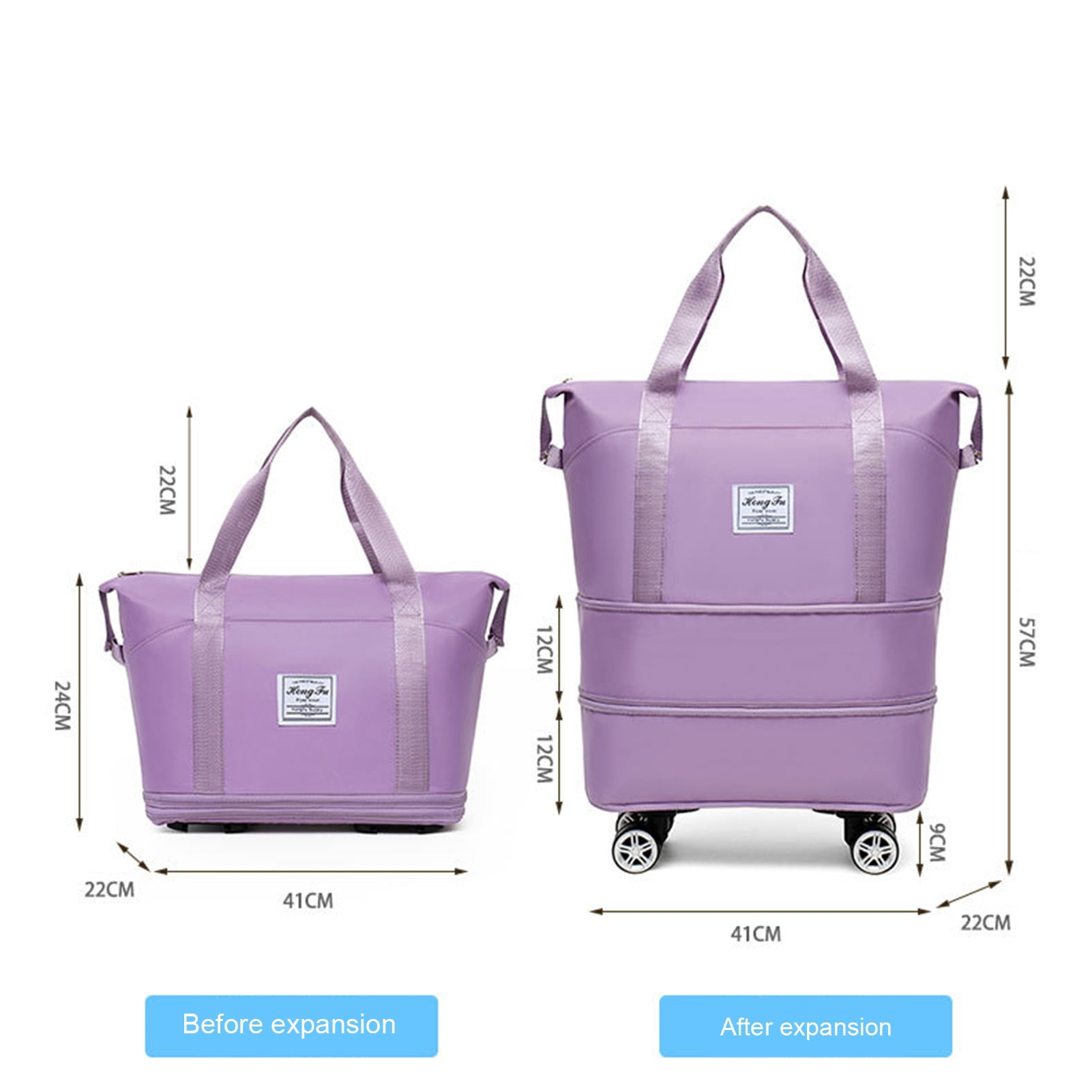 Callipe Travel Expandable Luggage Bag with Multiple Compartments Large Capacity Zipper Closure Waterproof Duffel Bag Suitcase with Wheels