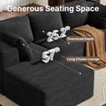 thumbnail image 4 of Sectional Sofa, Asofer 105" L-Shape Modular Couch With Corduroy Fabric for Living Room, Free Assembly, Black (Left Facing Chaise), 4 of 11