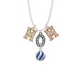 thumbnail image 2 of Delight Jewelry Silvertone 3-D Blue and Striped Ornament Multi-Colored Crystal Mom Charm Necklace, 2 of 5