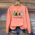 thumbnail image 2 of WREESH Womens Fashion Christmas Sweatshirt Casual Crewneck Sweatshirt Print Pullover Loose Fit Long Sleeve Tops Christmas Top Loose Fitting Sweater Orange, 2 of 4