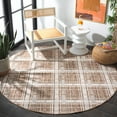 thumbnail image 3 of SAFAVIEH Beach House Eliot Geometric Indoor/Outdoor Area Rug, Brown/Ivory, 6'7" x 6'7" Round, 3 of 9