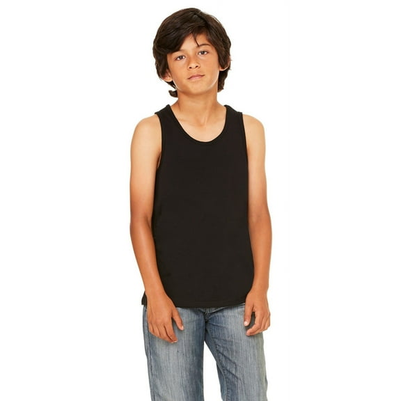 The Bella   Canvas Youth Jersey Tank Top - BLACK - S