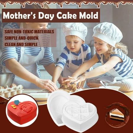 

WANYNG Cake Mould Day Mould DIY Cupcake Mold Muffin Cake 2PCs Baking Chocolate Mother s Silicone Cake Mould Cake Fondant Mould Multicolor