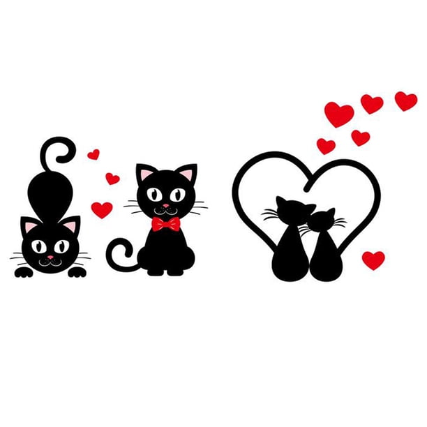 Injueey Dido-pegatina de pared con interruptor de corazón de Animal, calcomanías de PVC de dibujos animados, papel tapiz para puerta y Decoración del hogar