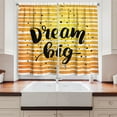 thumbnail image 2 of Ambesonne Dream Kitchen Curtains, Horizontal Ombre Line Design, 55"x39", Black Yellow, 2 of 3