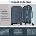 thumbnail image 5 of Hard Shell Suitcase Set of 3, Lightweight Suitcase, Durable, Blue and Pink, Customs Lock, 5 of 5