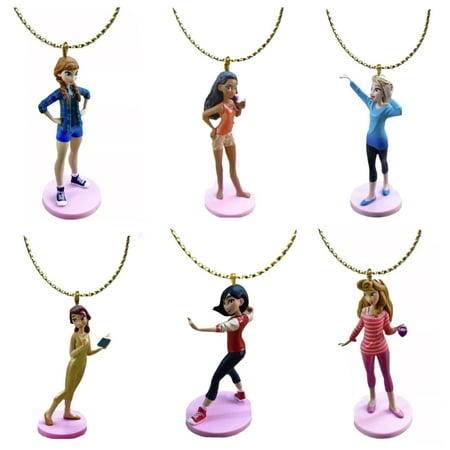 Vanellope Sports Princess Belle Mulan Aurora Elsa Anna Moana 6 Ornament Charm 3”