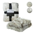 thumbnail image 6 of Posh Living Ermen 50"x60" Faux Wolf Fur Reversible Fabric Throw in Brown, 6 of 10