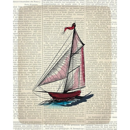 Newspaper Sailboat 2 Poster Print by Allen Kimberly (24 x