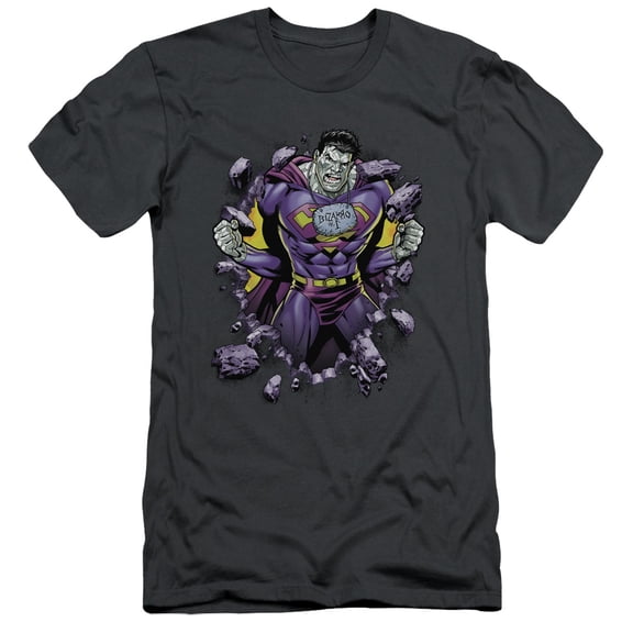 Superman Bizzaro Breakthrough Adult 30/1 T-Shirt Charcoal