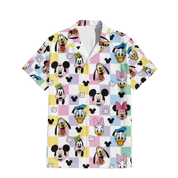 Mickey And Friends Button Hawaiian Shirt, Mouse Hawaiian Shirt, Mickey Summer Hawaiian Shirt, Summer Vacation Hawaii Shirt, Aloha Hawaiian
