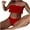 Red, variant on Women's Strapless Bandeau Bikini 2 Piece Swimwear Pleated Solid Color Lace up Bathing Suits