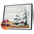 thumbnail image 2 of Cuadros Decorativos 5D DIY diamante pintura barco torre completo taladro Rhinestone mosaico arte imagen Likrtyny embutido en tela, 2 of 9