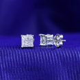 thumbnail image 3 of AFFY 1 Carat 4.5MM Princess Moissanite Diamond Solitaire Stud Earrings for Women 14K White Gold over Silver, 3 of 8