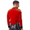 thumbnail image 3 of Sxiwei Men's Ring Leader Costume Tassel Epaulet Jacket Steampunk Military Drummer Coat for halloween Red M, 3 of 6