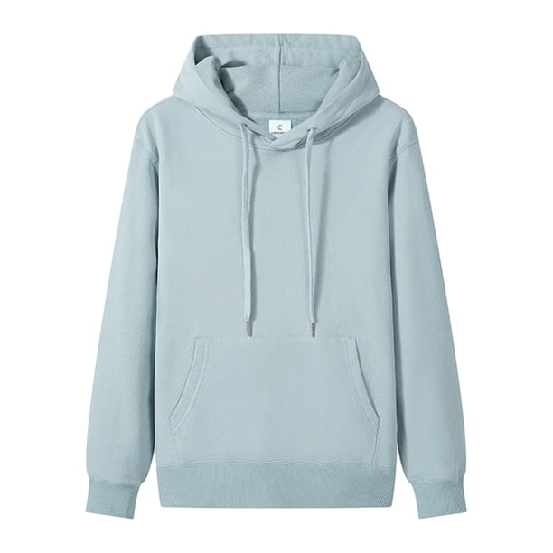 Sudadera bordada personalizada Qarigey con capucha memorable Azul niebla S