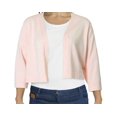 thumbnail image 1 of Tommy Hilfiger Womens Pink Button-Detail Long Sleeve Open Cardigan Wear to Work Sweater Size 1X, 1 of 1
