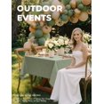 thumbnail image 3 of Decorelia Waterproof Linen Table Cloth for 8ft Rectangle Table, Easy to Clean Wrinkle-Free Outdoor Tablecloth for Wedding, Party, and Camping(Oblong, 60 x 120 Inch (10-12 Seats), Sage Green), 3 of 16