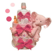 Pink Elephant Diaper Cake - Party Supplies