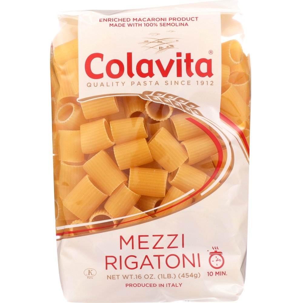 Colavita Mezzi Rigatoni Pasta, 16 Ounce