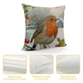 thumbnail image 4 of CMMY Christmas Adorable Robin Bird Pillow Covers Winter Holiday Xmas Red Mistletoe Rustic Red Farmhouse Throw Pillow Case Cushion Case Cover Decor Home Sofa Chair 20x20in, 4 of 5