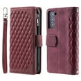 thumbnail image 2 of Compatible with Samsung S21+ Wallet Case, Premium PU Leather Zipper Flip Folio Wallet with Card Slot Crossbody Strap Magnetic Closure Built-in Kickstand Protective Case for Galaxy S21 Plus,Winered, 2 of 11