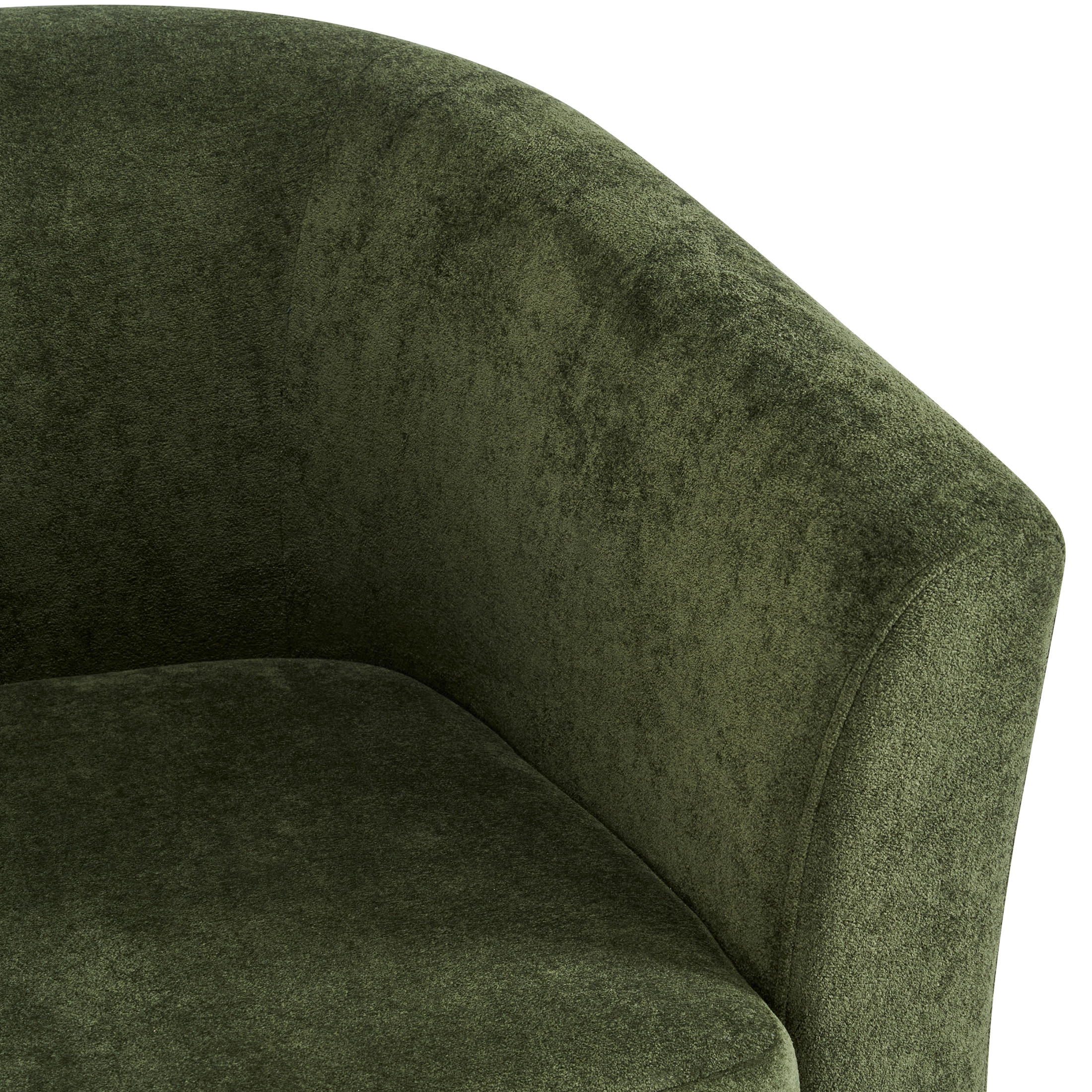 Christopher Knight Home 360° Swivel Barrel Chair with Velvet Upholstery and Wooden Base, Olive Green