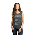 thumbnail image 2 of Thread Tank Auntin' Ain't Easy Women's Sleeveless Muscle Tank Top Charcoal Medium, 2 of 4