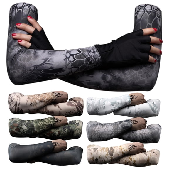 SPRING PARK 1 Pair Cooling Arm Sleeves Cover Camouflage UV Sun Outdoor Sports For Men Women