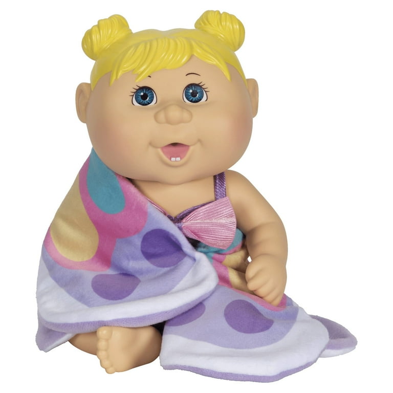 Cabbage Patch Kids Deluxe Tiny Newborn with Blonde Sculpted Hair Butterfly Bath Time Blue Eyes 6