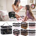 thumbnail image 4 of Bolsa Organizadora De Maquillaje De Doble Capa, Bolsa De Maquillaje Impermeable De Cuero Pu, Bolsa De Maquillaje De Viaje, Bolsa De Lavado Para Mujeres Y Niñas Advancent CE008038-01, 4 of 6