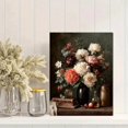 thumbnail image 2 of Moody Peony Still Life Canvas Antique Floral Dark Academia Living Room Wall Art, 2 of 8