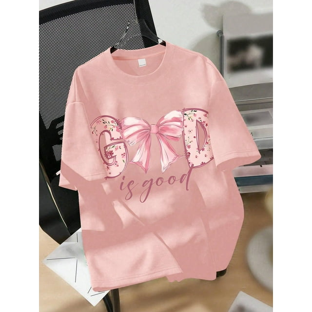Tween Fille Mignonne Fille Ensoleillée Papillon & Slogan Imprimé Chandail Col Rond T-Shirt, Nouvelle Collection Printemps/été Vêtements d'Été pour Filles Tee Haut d'Été