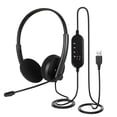 thumbnail image 1 of USB Headset with Noise Cancelling Microphone  Stereo Computer Headphones with Audio Control  Wired USB Headphones Over-Ear for PC Desktop Laptop Call Center Office Skype Zoom, 1 of 9