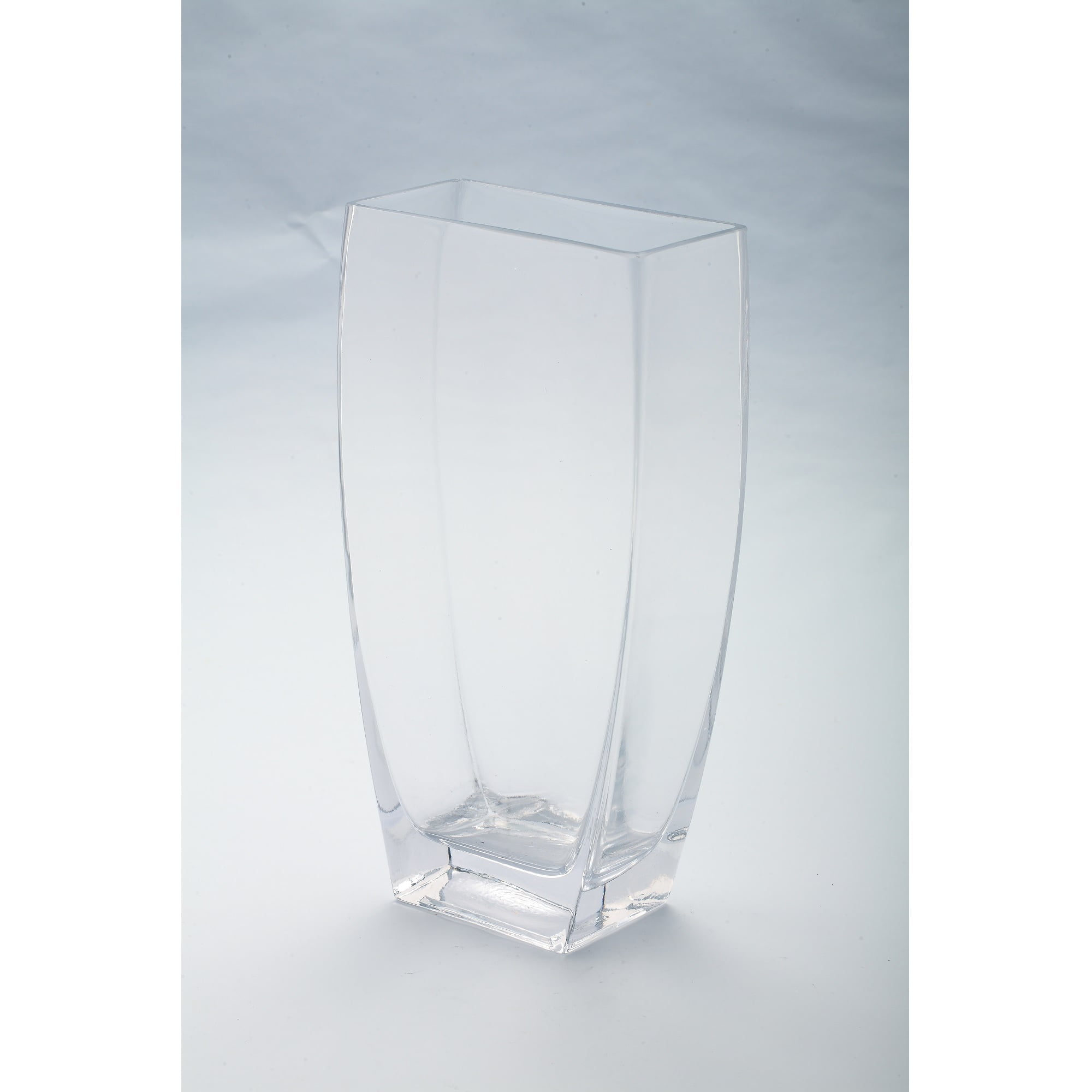 12" Tapered Rectangle Tabletop Glass Vase