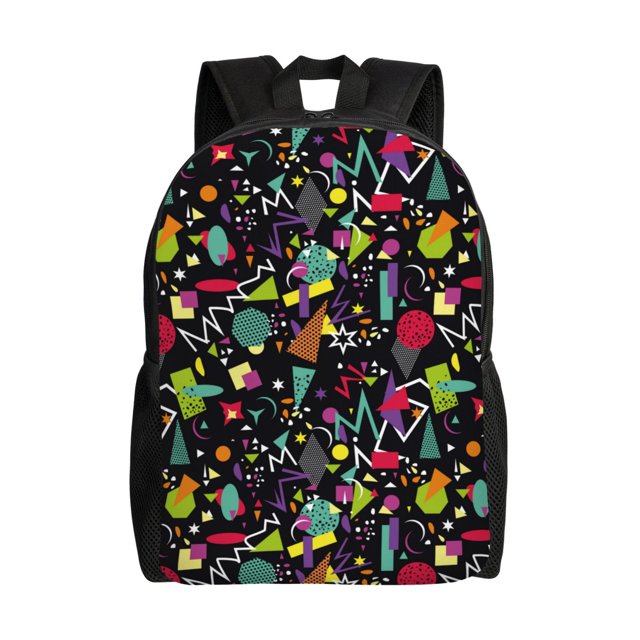 Balery Colorful Geometric Figures Mochila - Mochila Estilosa y Duradera para Laptop de 15 Pulgadas con Tela Oxford Impermeable