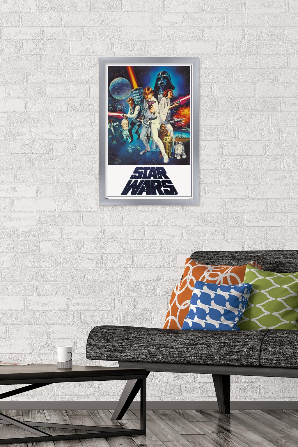 Star Wars: A New Hope - One Sheet (No Billing Block) Wall Poster, 14.725" x 22.375" Framed