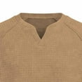 thumbnail image 6 of Handshe Men's Sweatshirt, Long Sleeve V-Neck Raglan Sleeve Solid Color Waffle Knit Breathable Cotton for Casual Fashion and Daily Wear, 6 of 6