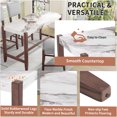 thumbnail image 4 of JERFIT 5-Piece Counter Height Dining Set with Faux Marble Tabletop and Upholstered Chairs, Modern Kitchen Pub Table Set for Small Spaces, White and Gray, 4 of 10