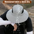 thumbnail image 4 of HOMEYA Wide Brim Sun Hat for Men & Women, Waterproof UV Protection Bucket Bonnie Cap Fishing Hiking Beach Garden, Light Gray, 4 of 9