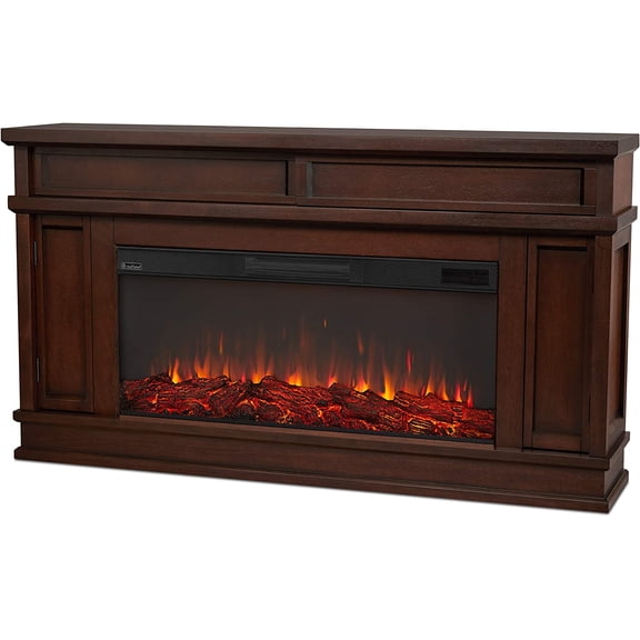 Real Flame Torrey 60" Landscape Electric Fireplace TV Stand in Dark Walnut