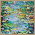 thumbnail image 5 of Kate and Laurel Sylvie Waterlilies at Giverny Framed Canvas Wall Art by Rachel Christopoulous 30 x 30 Natural, Mid Century Modern, Landscapes, Nature, Flowers Art for Wall Decor, Living Room, Bedroom, 5 of 8
