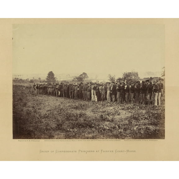 Print: Group Of Confederate Prisoners At Fairfax Court-House, 1863