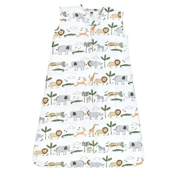 Hudson Baby Cotton Sleeveless Wearable Sleeping Bag, Sack, Blanket, Safari Life, 0-6M